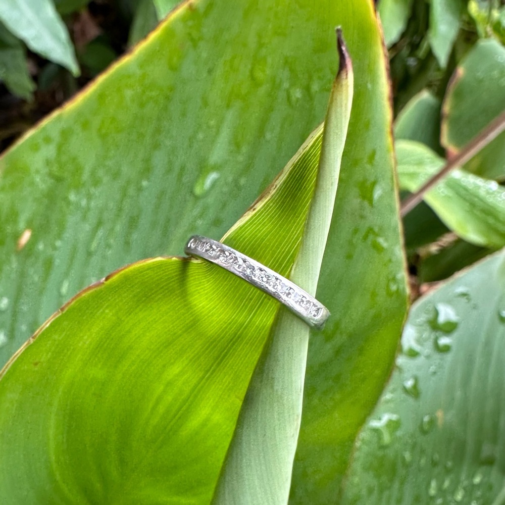 Vintage Tiffany & Co. size 5 diamond half eternity band .20 carats on platinum